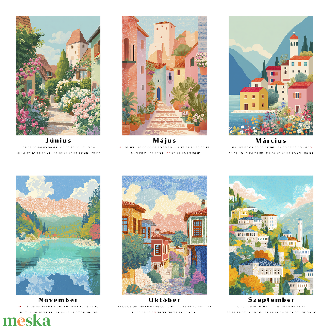 2026-os Travel Poster falinaptár  A4 és A5 méretben - otthon & életmód - dekoráció - fali és függő dekoráció - falinaptár & öröknaptár - Meska.hu