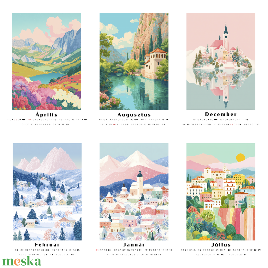 2026-os Travel Poster falinaptár  A4 és A5 méretben - otthon & életmód - dekoráció - fali és függő dekoráció - falinaptár & öröknaptár - Meska.hu
