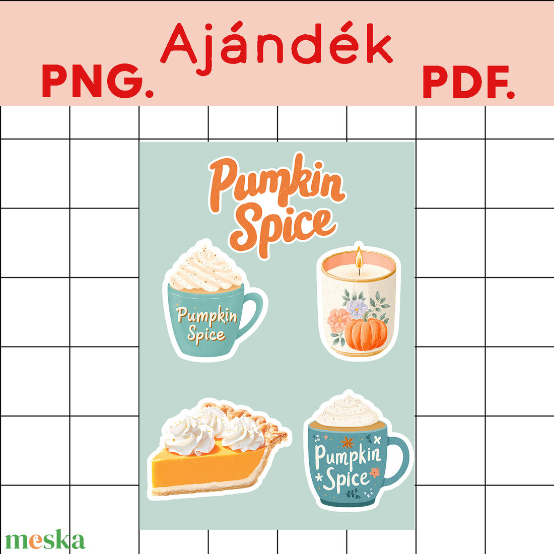 Őszi digitális csomag  Pumpkin Spice Life + Pumpkin Spice Girlie + rózsaszín és kék tök dizájn ZIP - művészet - grafika & illusztráció - digitális - Meska.hu