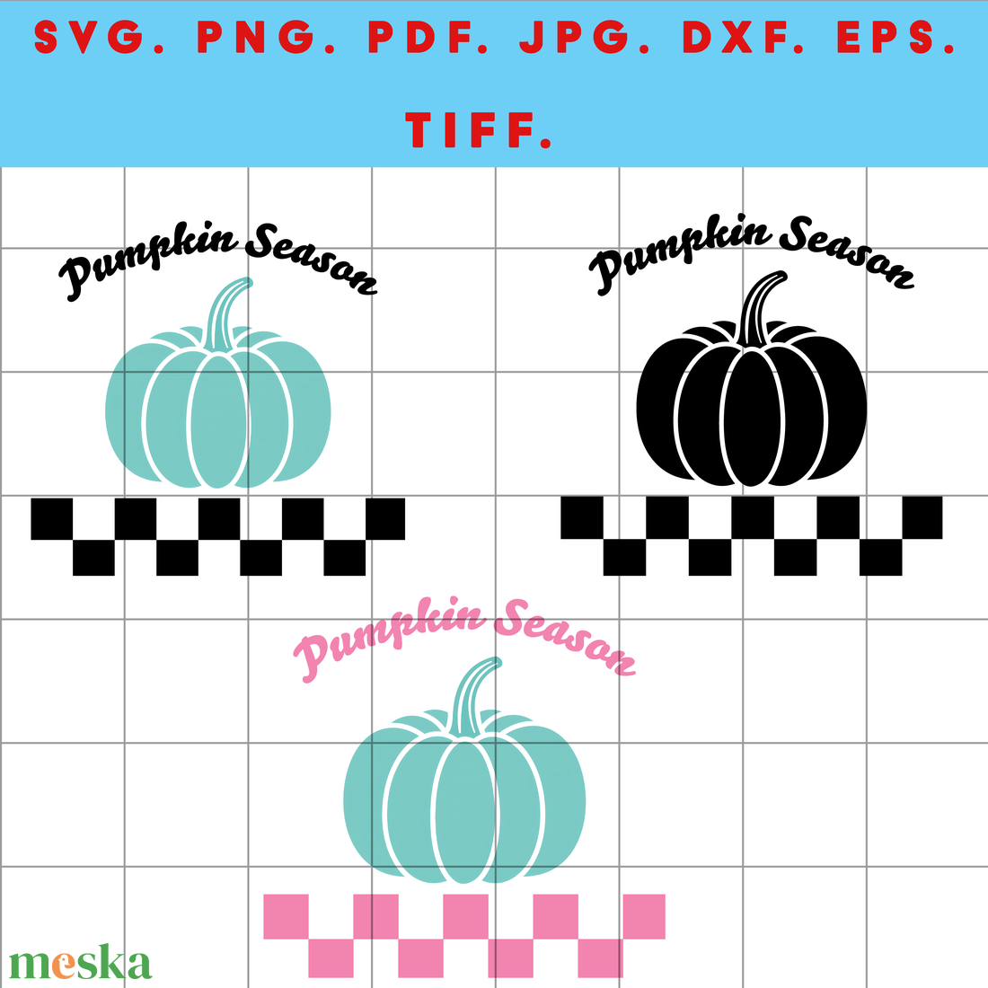 Pumpkin Season  őszi digitális design fájl ZIP ( SVG, PNG, PDF, JPG, DXF, EPS, TIFF ) fekete és színes változat ZIP - művészet - grafika & illusztráció - digitális - Meska.hu
