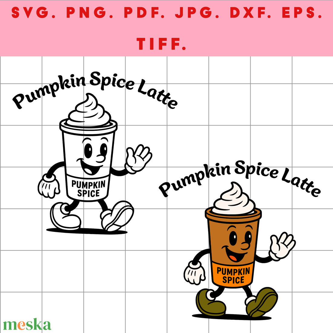 Pumpkin Spice Latte karakter digitális design ZIP ( SVG, PNG, PDF, JPG, DXF, EPS, TIFF ) fekete és színes változat - művészet - grafika & illusztráció - digitális - Meska.hu Pumpkin Spice Latte karakter digitális design ZIP ( SVG, PNG, PDF, JPG, DXF, EPS, TIFF ) fekete és színes változat - művészet - grafika & illusztráció - digitális - Meska.hu