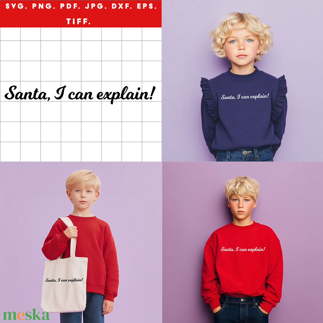 Santa, I can explain!  fekete humoros karácsonyi digitális design ZIP / SVG, PNG, PDF, JPG, DXF, TIFF - művészet - grafika & illusztráció - digitális - Meska.hu