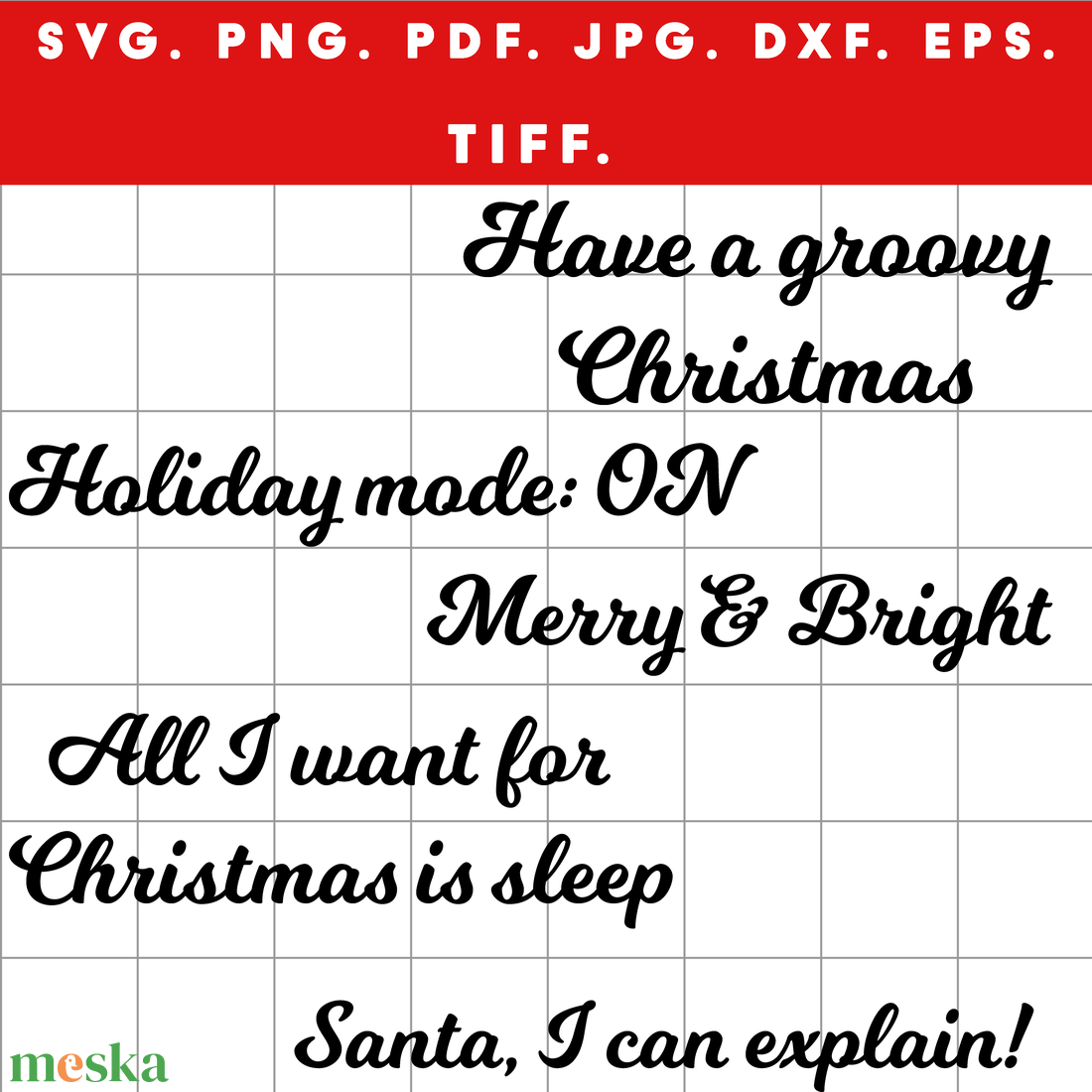 Karácsonyi felirat csomag 5 fekete design (Santa, Bright, Holiday Mode, Groovy, Sleep) + ajándék matricaív - művészet - grafika & illusztráció - digitális - Meska.hu Karácsonyi felirat csomag 5 fekete design (Santa, Bright, Holiday Mode, Groovy, Sleep) + ajándék matricaív - művészet - grafika & illusztráció - digitális - Meska.hu