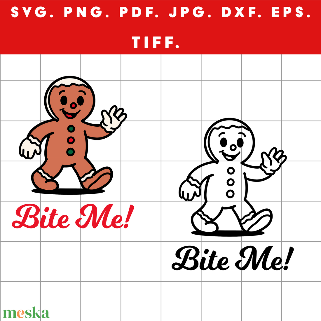 Mézi Bite Me! retró mézeskalács figura design színes és fekete változatban ZIP / SVG, PNG, PDF, JPG, DXF, TIFF - művészet - grafika & illusztráció - digitális - Meska.hu Mézi Bite Me! retró mézeskalács figura design színes és fekete változatban ZIP / SVG, PNG, PDF, JPG, DXF, TIFF - művészet - grafika & illusztráció - digitális - Meska.hu