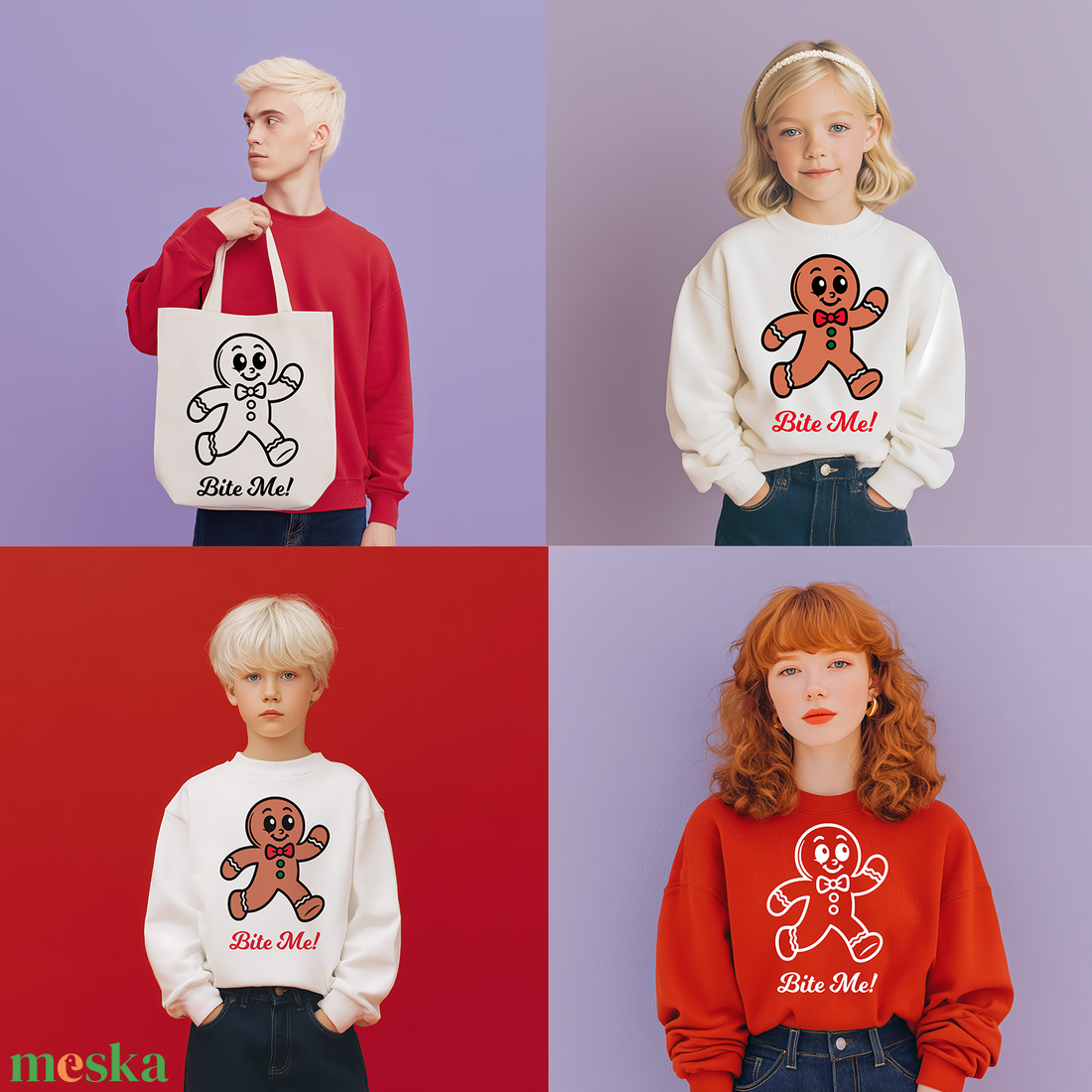 Mézi  Bite Me! retró mézeskalács figura design színes és fekete változatban ZIP / SVG, PNG, PDF, JPG, DXF, TIFF - művészet - grafika & illusztráció - digitális - Meska.hu