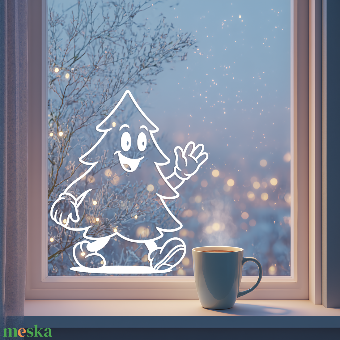 Fehér Cartoony Style sétáló fenyő ablakmatrica  fehér öntapadós fóliából, több méretben - karácsony - karácsonyi lakásdekoráció - karácsonyi ablakdíszek, ablakmatricák - Meska.hu Fehér Cartoony Style sétáló fenyő ablakmatrica  fehér öntapadós fóliából, több méretben - karácsony - karácsonyi lakásdekoráció - karácsonyi ablakdíszek, ablakmatricák - Meska.hu