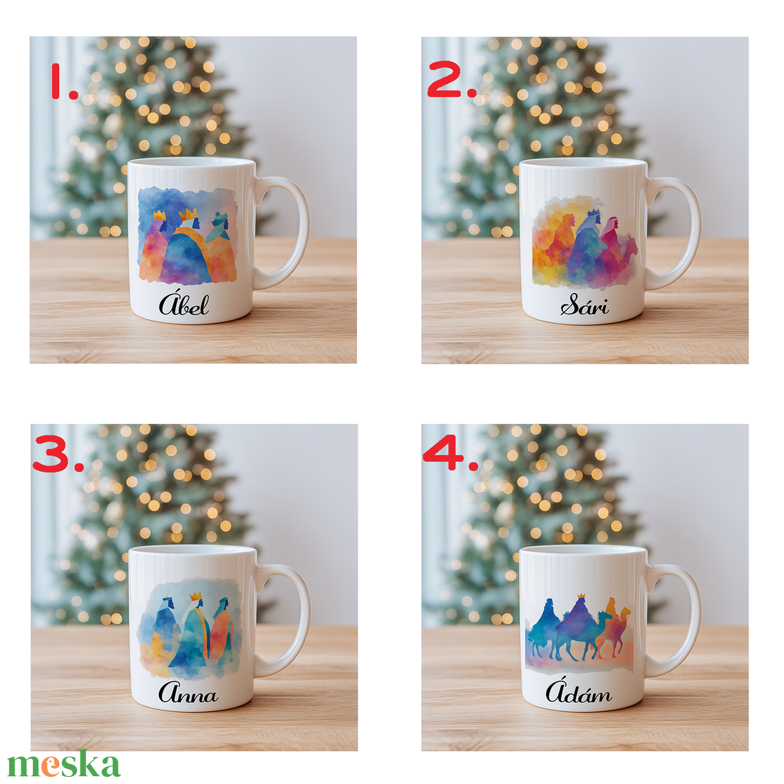 Névre szóló Három királyok bögre  4 minta közül választható - otthon & életmód - konyhafelszerelés, tálalás - tálalás - bögre & csésze - Meska.hu