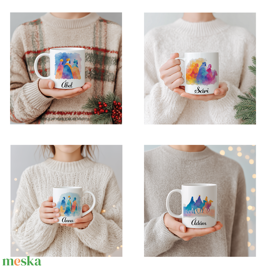 Névre szóló Három királyok bögre  4 minta közül választható - otthon & életmód - konyhafelszerelés, tálalás - tálalás - bögre & csésze - Meska.hu