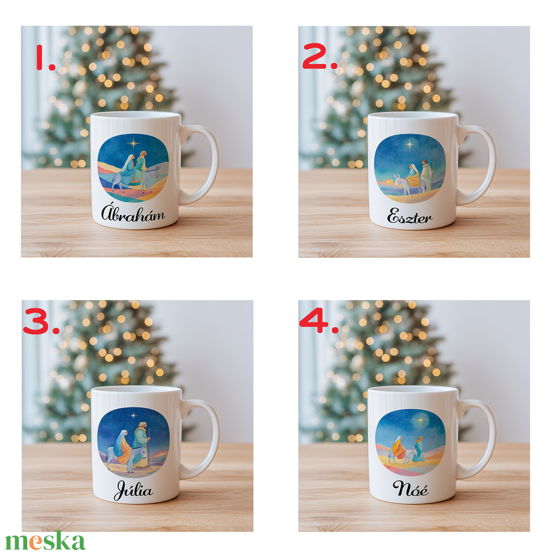 Névre szóló József és Mária bögre  4 minta közül választható - otthon & életmód - konyhafelszerelés, tálalás - tálalás - bögre & csésze - Meska.hu