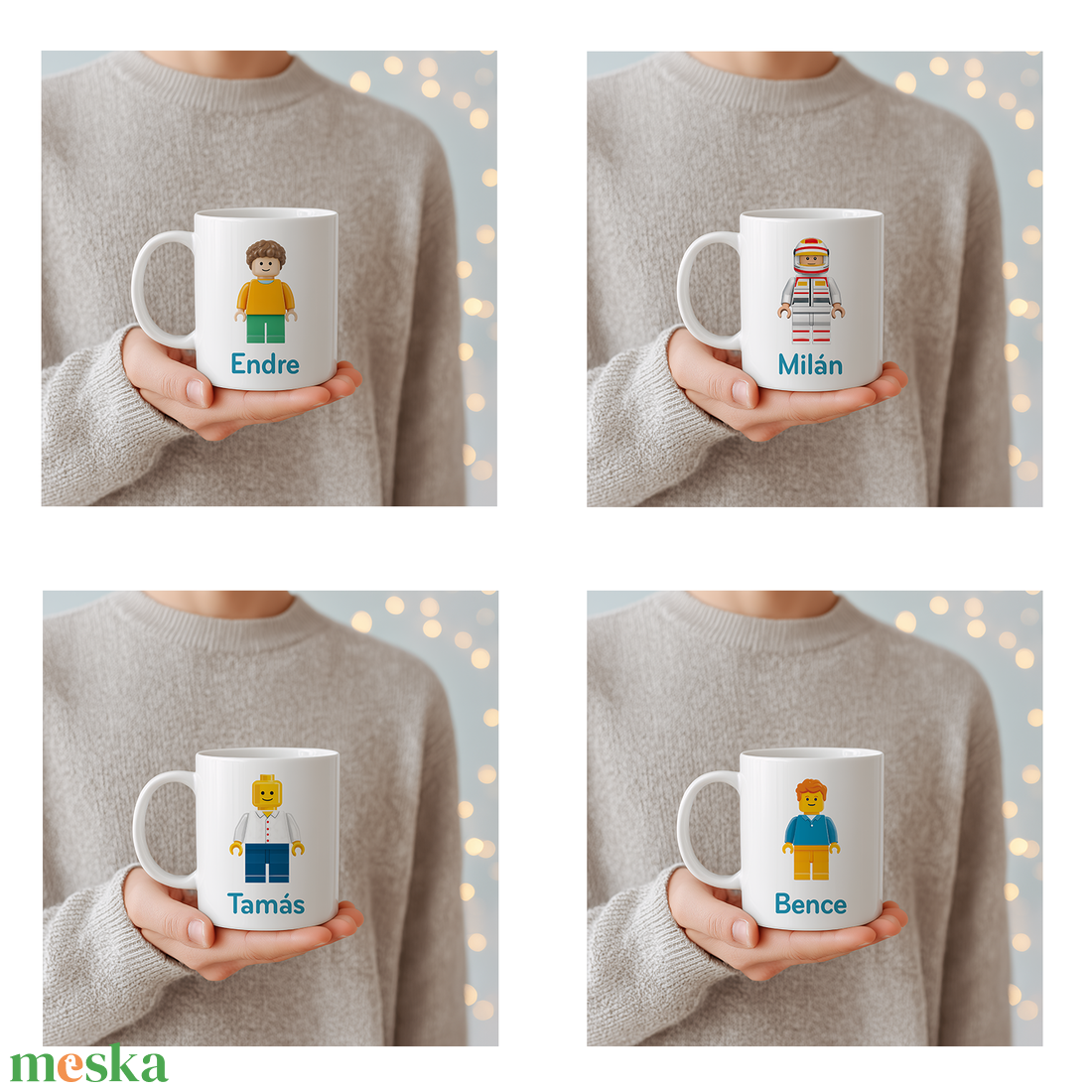 Névre szóló Fiú LEGO figura bögre  4 minta közül választható - otthon & életmód - konyhafelszerelés, tálalás - tálalás - bögre & csésze - Meska.hu