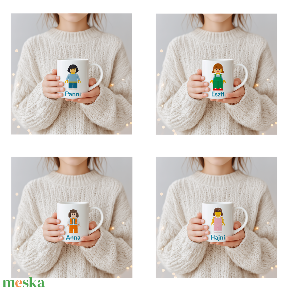 Névre szóló Lány LEGO figura bögre  4 minta közül választható - otthon & életmód - konyhafelszerelés, tálalás - tálalás - bögre & csésze - Meska.hu