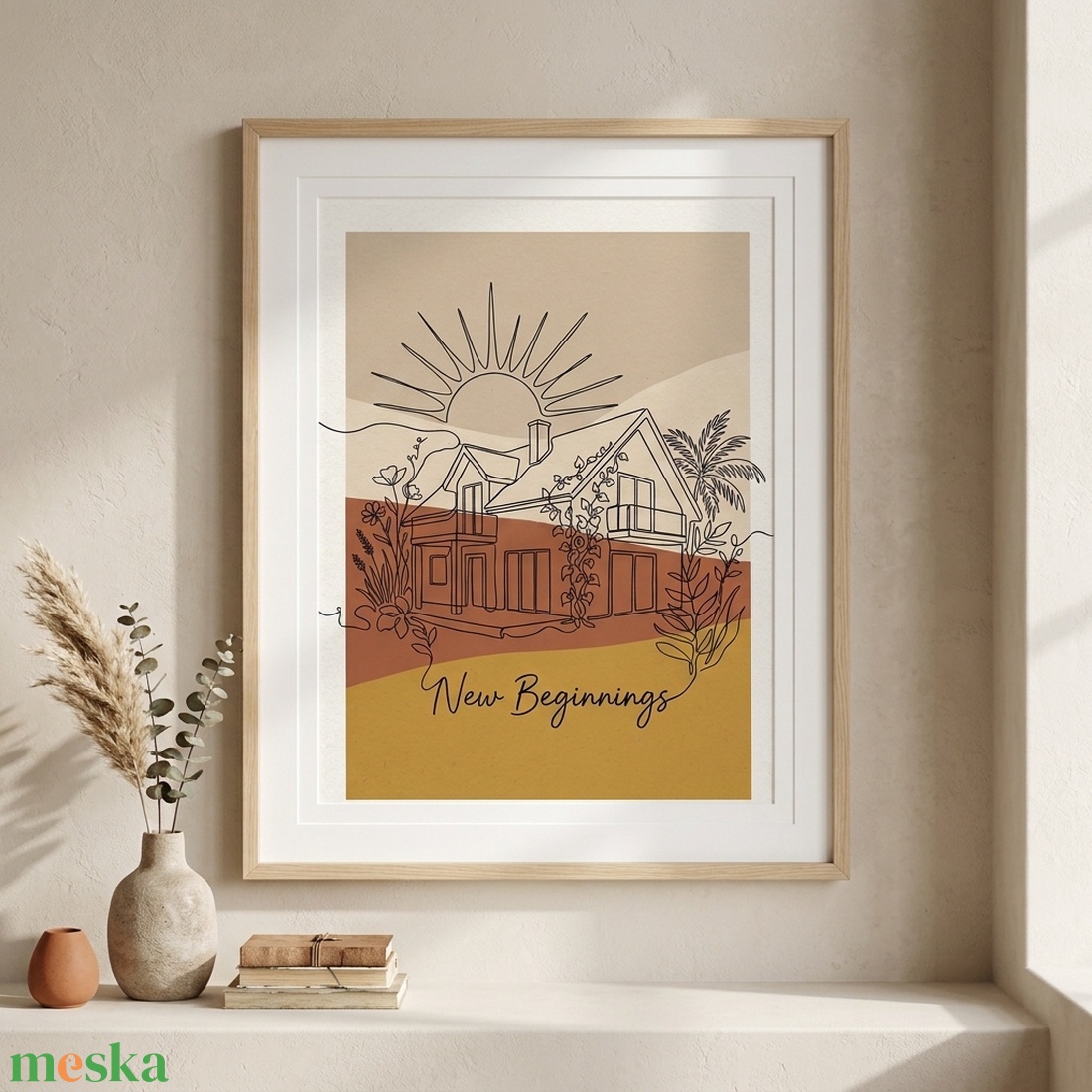 Új Kezdetek (New Beginnings) � Boho lakásavató falikép (Digitális PDF és Nyomtatott) - művészet - grafika & illusztráció - művészi nyomat - Meska.hu