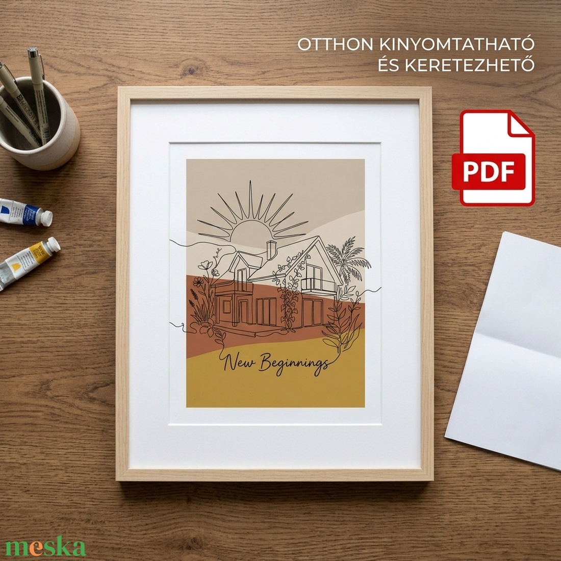 Új Kezdetek (New Beginnings) � Boho lakásavató falikép (Digitális PDF és Nyomtatott) - művészet - grafika & illusztráció - művészi nyomat - Meska.hu