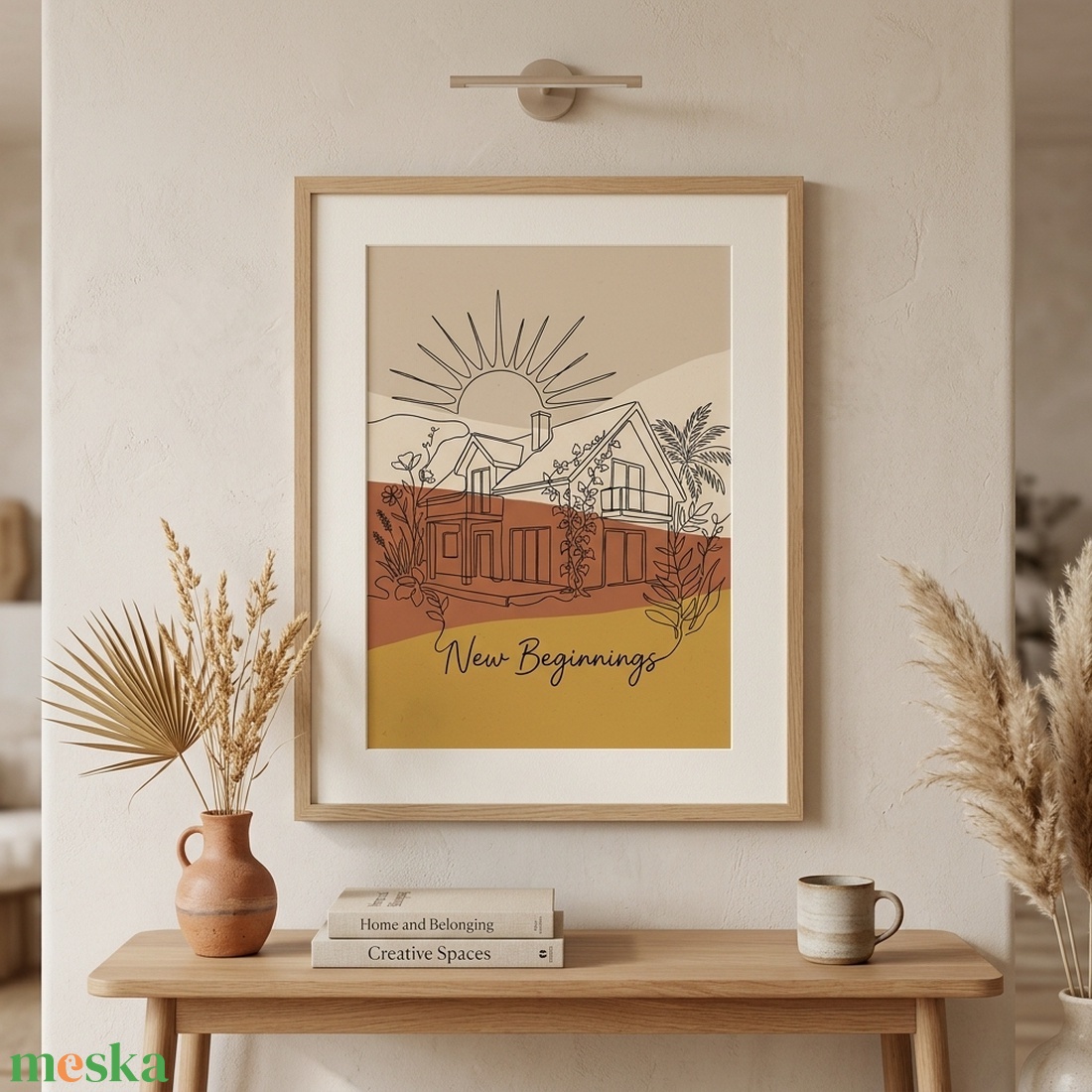 Új Kezdetek (New Beginnings) � Boho lakásavató falikép (Digitális PDF és Nyomtatott) - művészet - grafika & illusztráció - művészi nyomat - Meska.hu