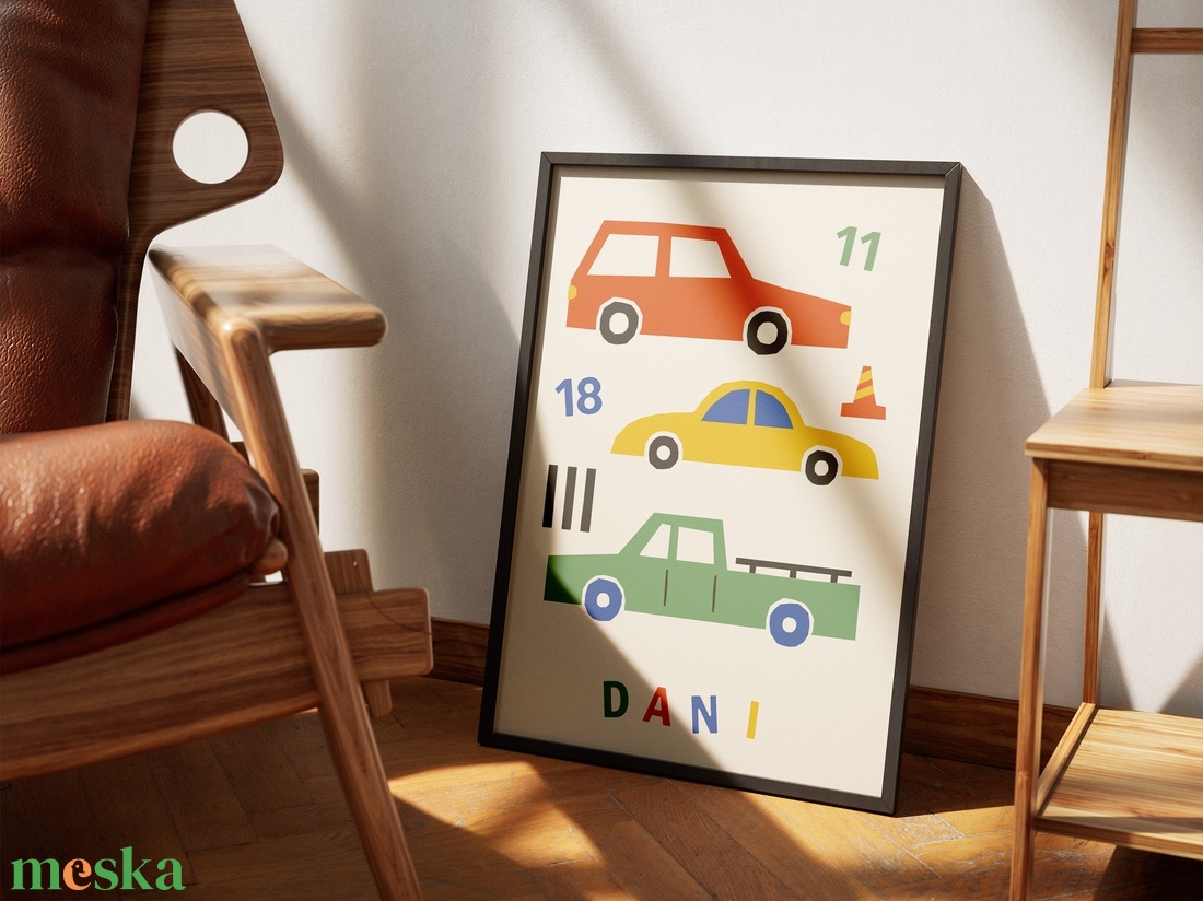 Kisautós egyedi falikép gyerekszobába - baba - mama - babaszoba dekoráció - babaposzter - Meska.hu