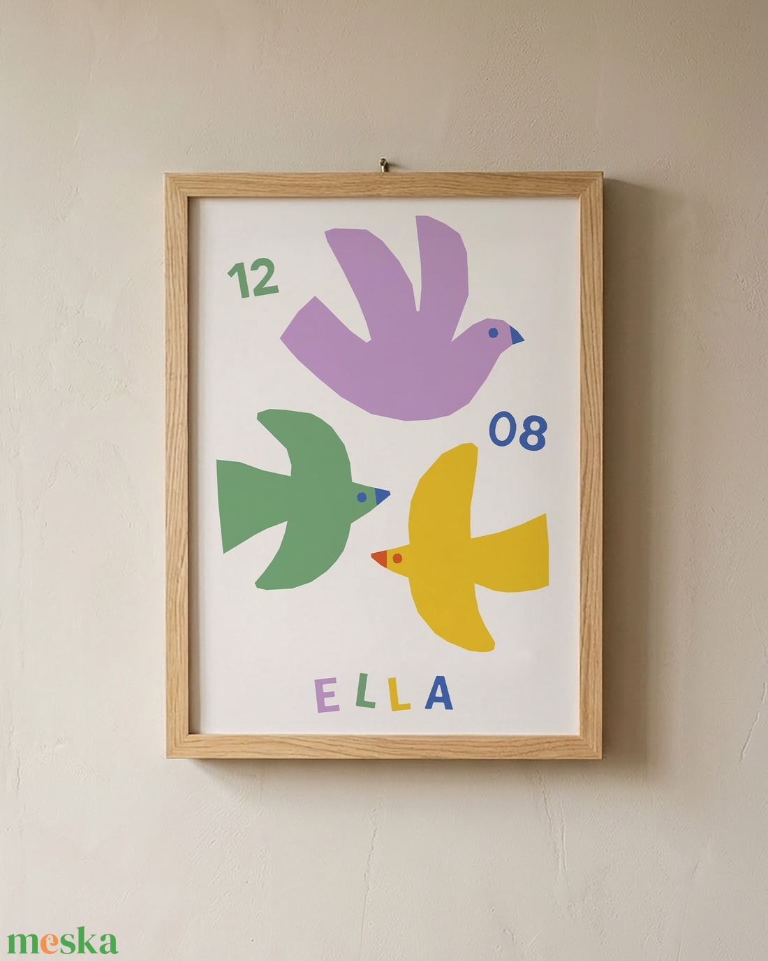 Madárkás egyedi falikép gyerekszobába - baba - mama - babaszoba dekoráció - babaposzter - Meska.hu