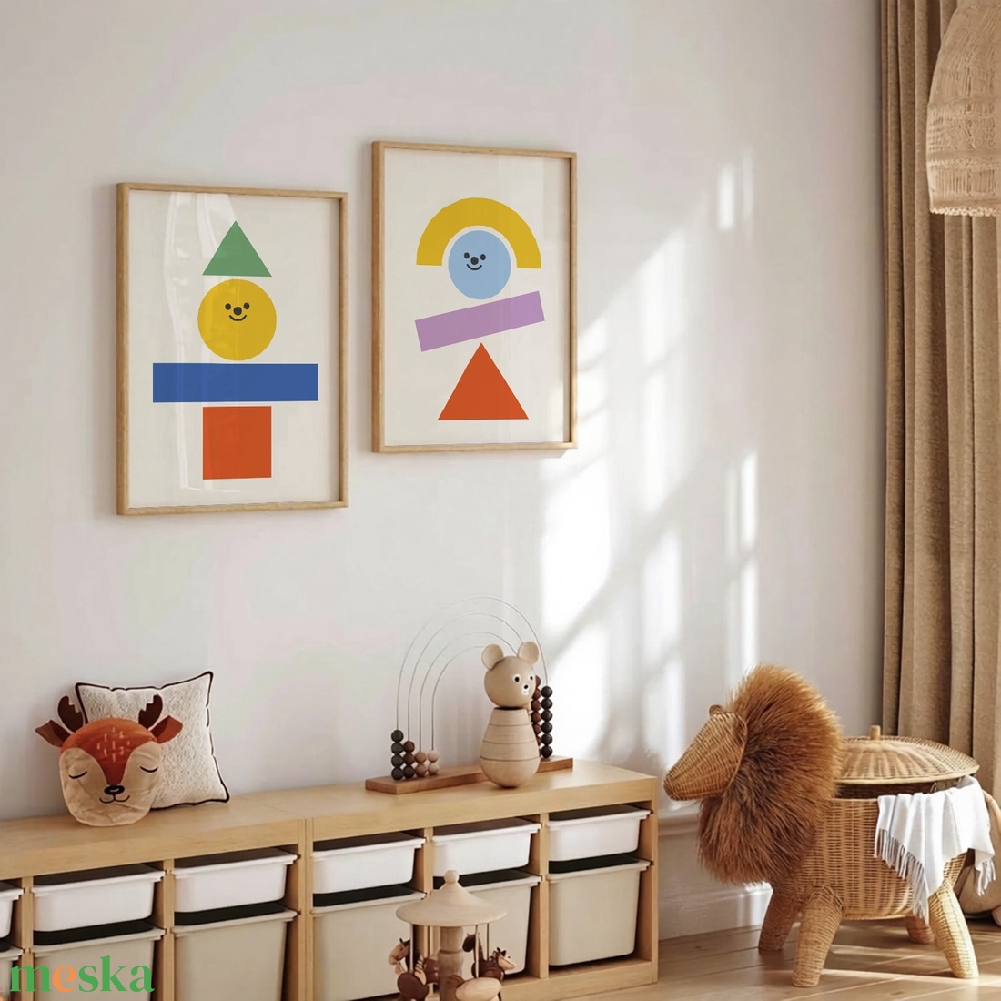 Színek és formák - 2 db digitális plakát  - baba - mama - babaszoba dekoráció - babaszoba kép - Meska.hu