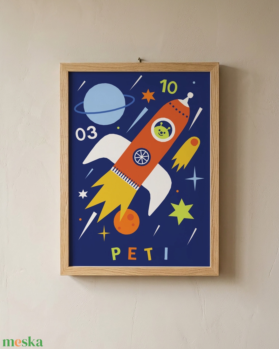 Űrhajós egyedi falikép gyerekszobába - baba - mama - babaszoba dekoráció - baba névtábla - Meska.hu