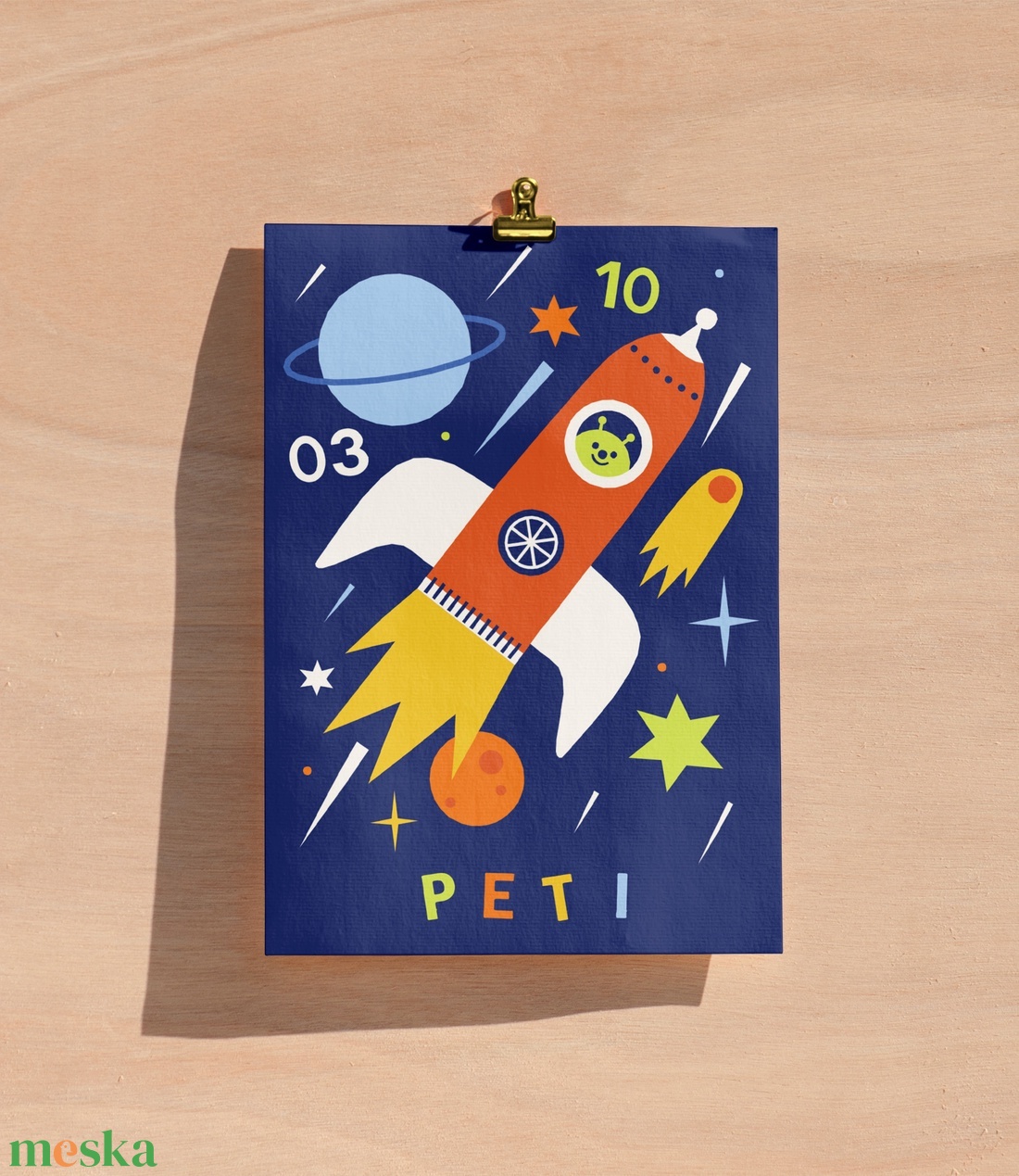 Űrhajós egyedi falikép gyerekszobába - baba - mama - babaszoba dekoráció - baba névtábla - Meska.hu