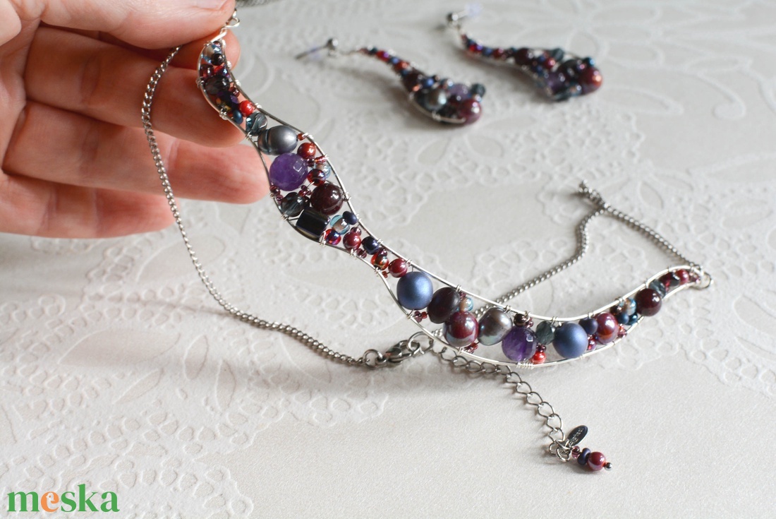 Lánc Ívvarázs - Kerek - Őszi bogyók - ékszer - nyaklánc - statement nyaklánc - Meska.hu