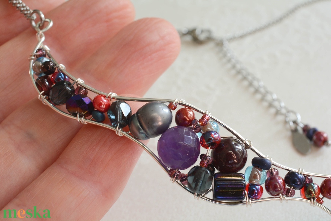 Lánc Ívvarázs - Kerek - Őszi bogyók - ékszer - nyaklánc - statement nyaklánc - Meska.hu