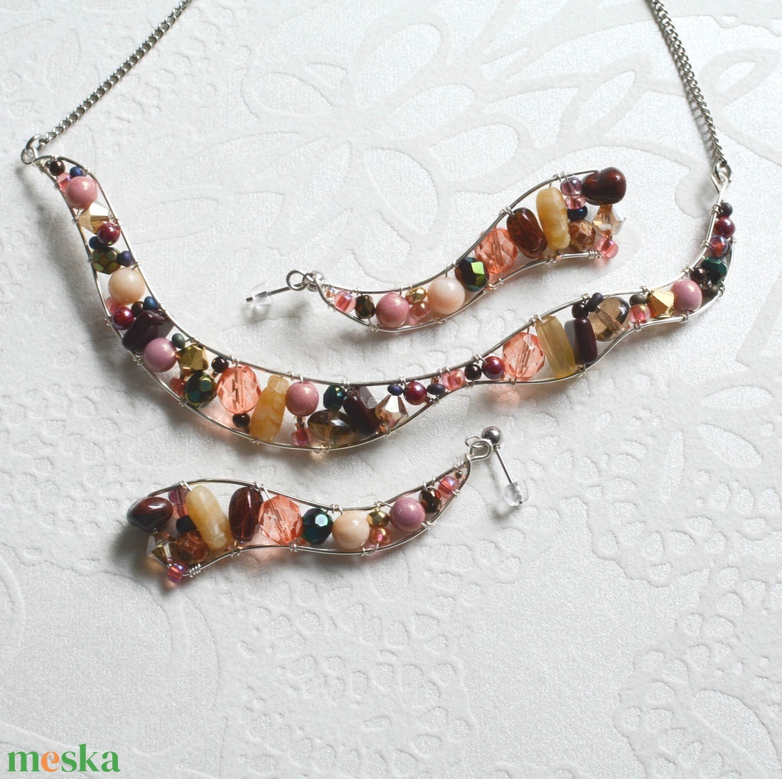 Lánc Ívvarázs - Kerek - Lágy ősz - ékszer - nyaklánc - statement nyaklánc - Meska.hu