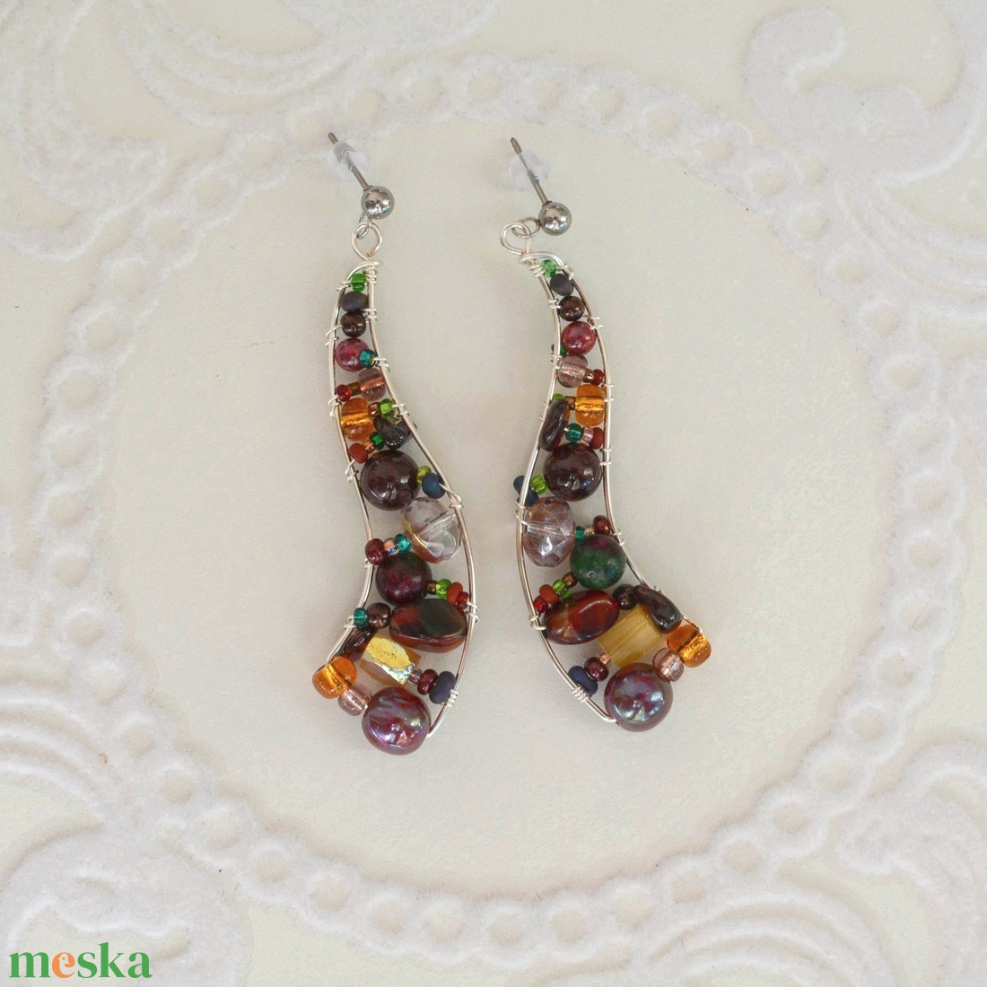 Fülbevaló Ívvarázs - Ragyogó ősz - ékszer - fülbevaló - lógó fülbevaló - Meska.hu