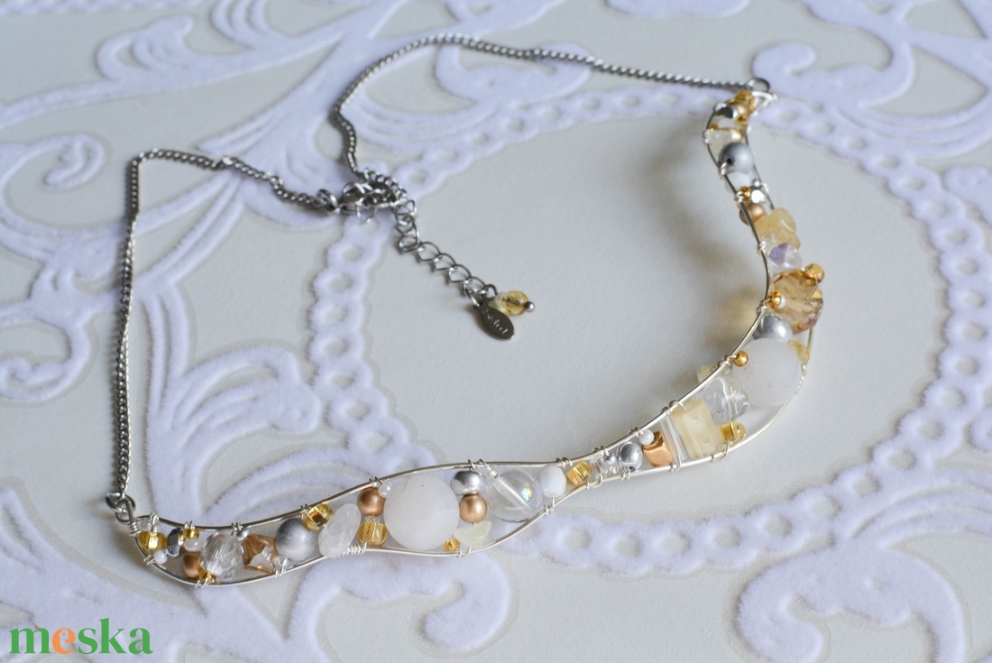 Lánc Ívvarázs - Kerek - Fehér, Ezüst, Arany - ékszer - nyaklánc - statement nyaklánc - Meska.hu Lánc Ívvarázs - Kerek - Fehér, Ezüst, Arany - ékszer - nyaklánc - statement nyaklánc - Meska.hu