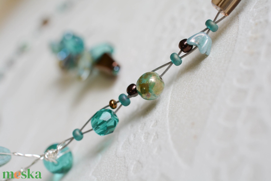 Lánc Pillefürt - Türkiz-Bronz - Nikkelmentes - ékszer - nyaklánc - statement nyaklánc - Meska.hu Lánc Pillefürt - Türkiz-Bronz - Nikkelmentes - ékszer - nyaklánc - statement nyaklánc - Meska.hu