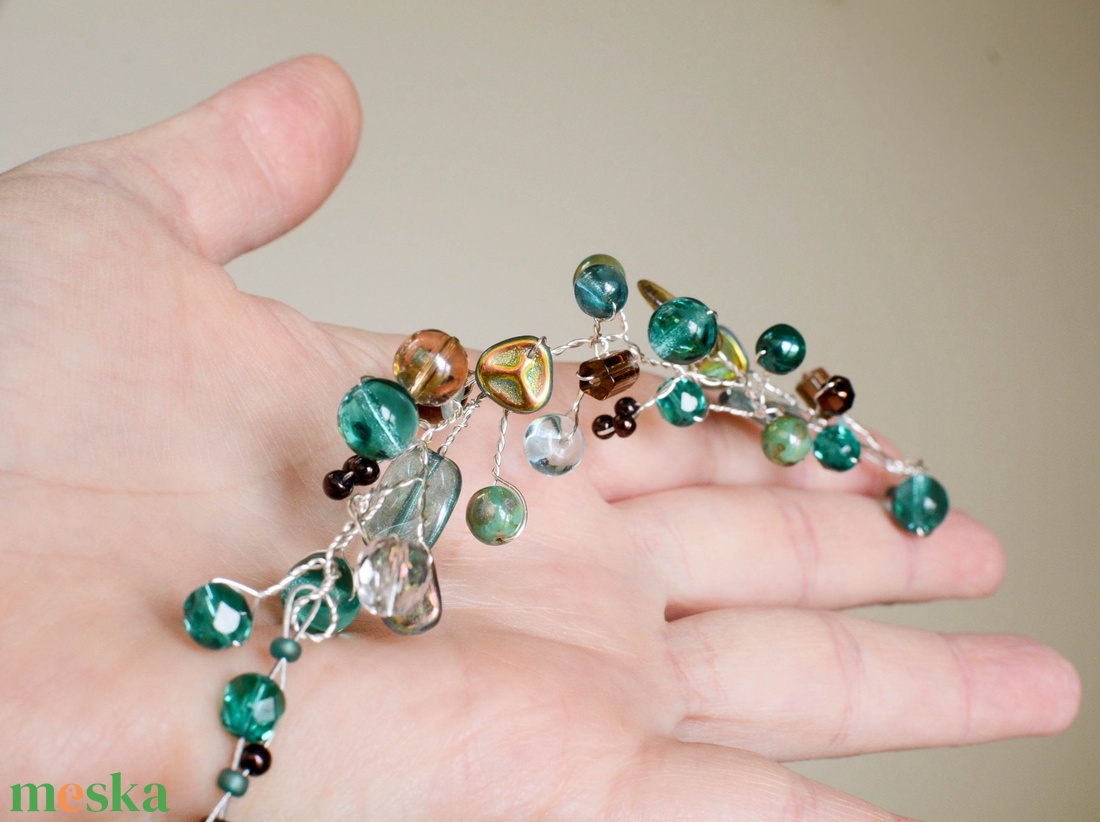 Lánc Pillefürt - Türkiz-Bronz - Nikkelmentes - ékszer - nyaklánc - statement nyaklánc - Meska.hu Lánc Pillefürt - Türkiz-Bronz - Nikkelmentes - ékszer - nyaklánc - statement nyaklánc - Meska.hu