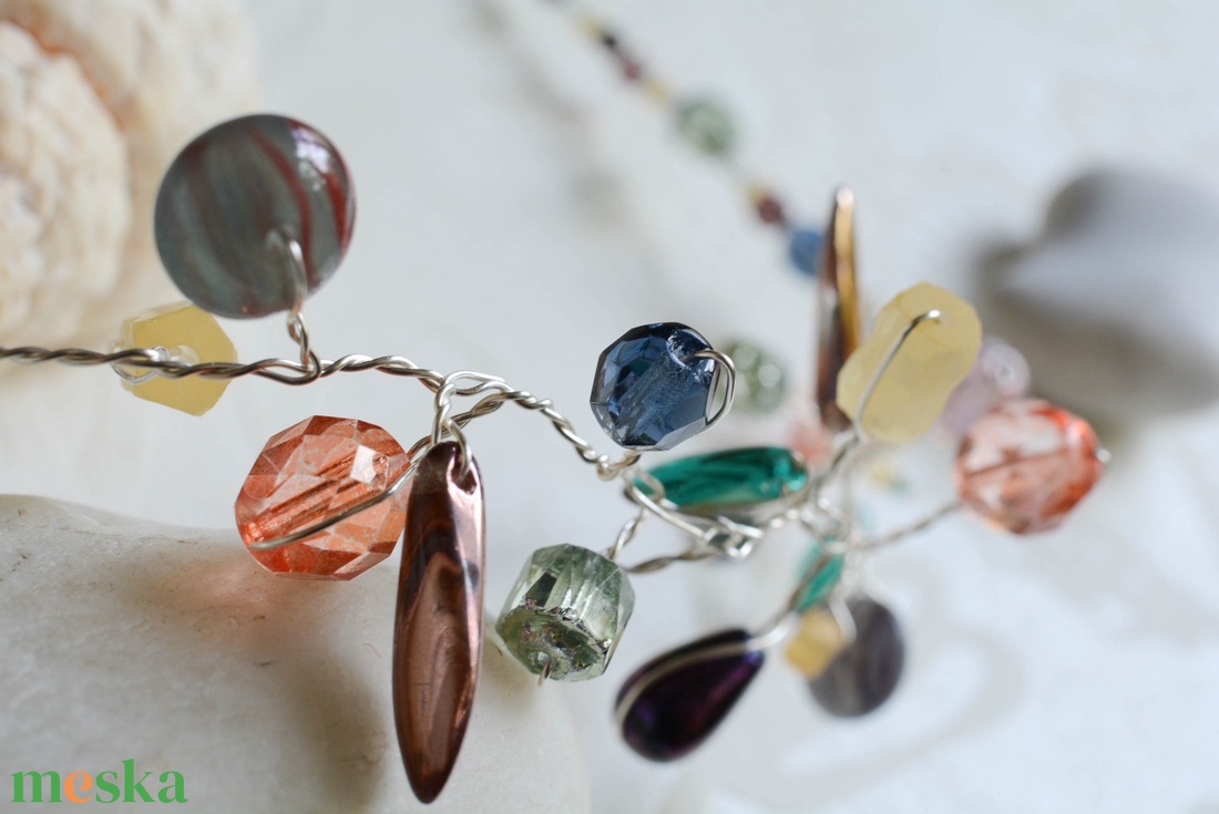 Lánc Pillefürt - Türkiz-Bronz - Nikkelmentes - ékszer - nyaklánc - statement nyaklánc - Meska.hu Lánc Pillefürt - Türkiz-Bronz - Nikkelmentes - ékszer - nyaklánc - statement nyaklánc - Meska.hu