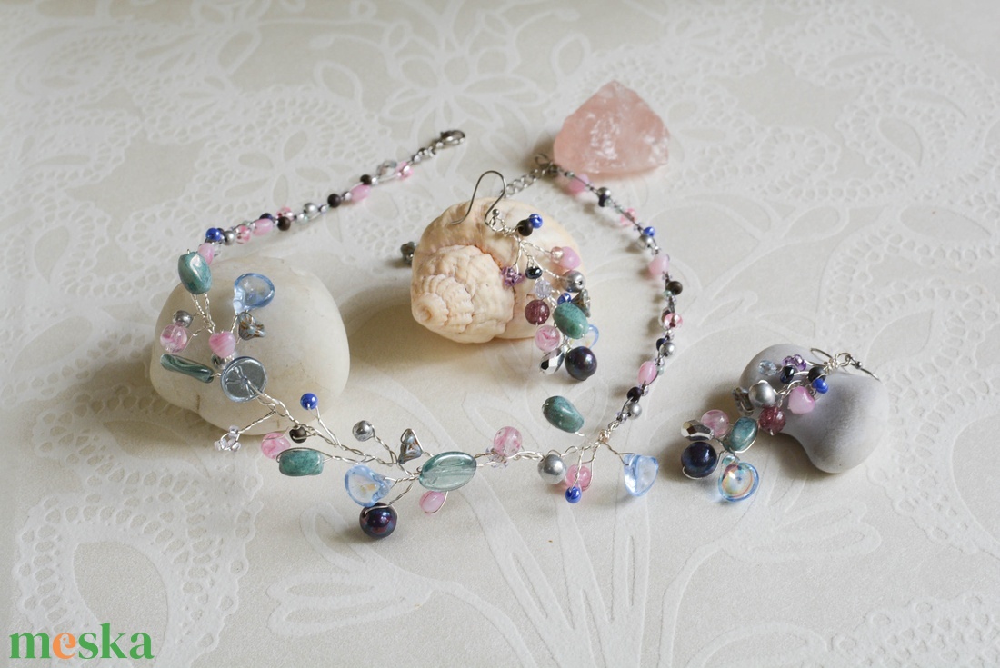 Lánc Pillefürt - Lágy nyár - Nikkelmentes - ékszer - nyaklánc - statement nyaklánc - Meska.hu Lánc Pillefürt - Lágy nyár - Nikkelmentes - ékszer - nyaklánc - statement nyaklánc - Meska.hu