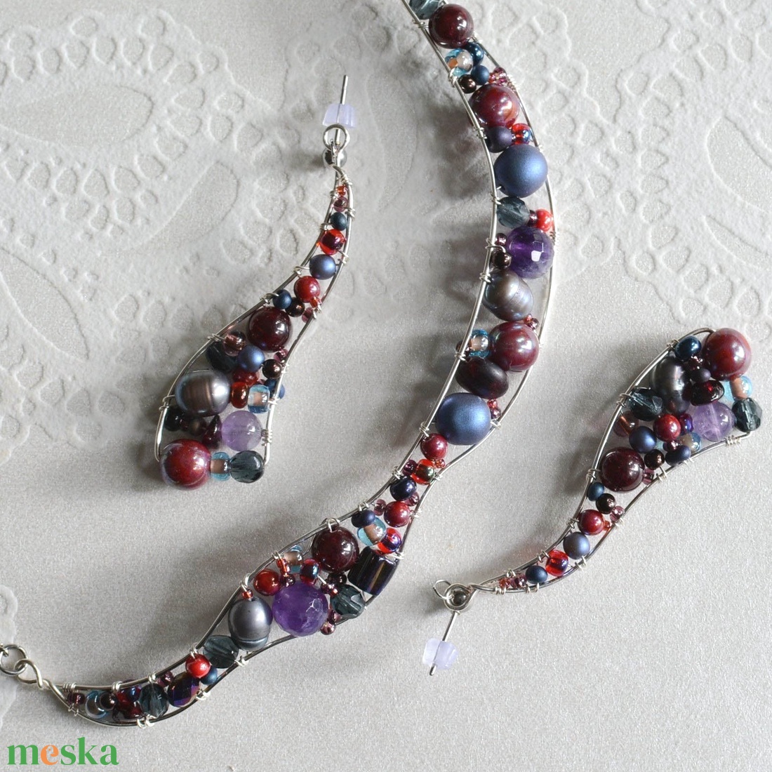 Lánc Ívvarázs - Kerek - Őszi bogyók - ékszer - nyaklánc - statement nyaklánc - Meska.hu
