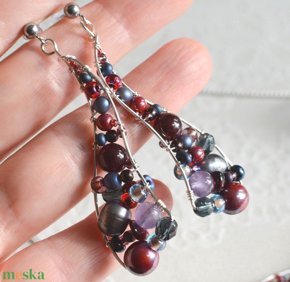 Fülbevaló Ívvarázs - Őszi bogyók - ékszer - fülbevaló - lógó fülbevaló - Meska.hu