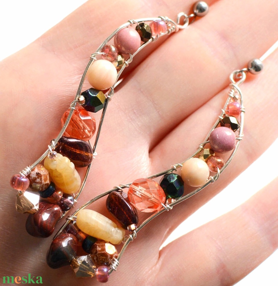 Fülbevaló Ívvarázs - Lágy ősz - ékszer - fülbevaló - lógó fülbevaló - Meska.hu