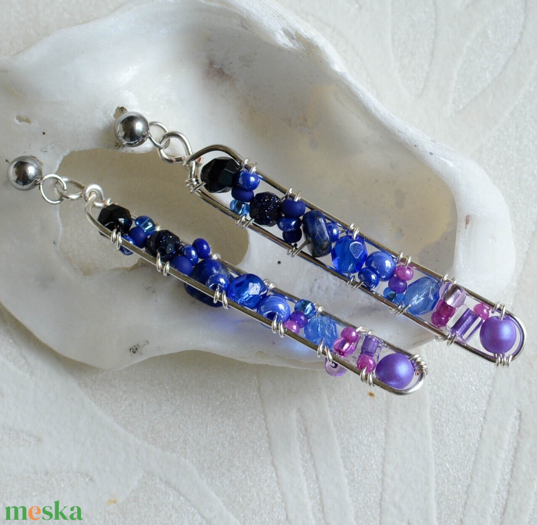 Fülbevaló Minikincsek - Line Éjszakai ég - ékszer - fülbevaló - lógó fülbevaló - Meska.hu