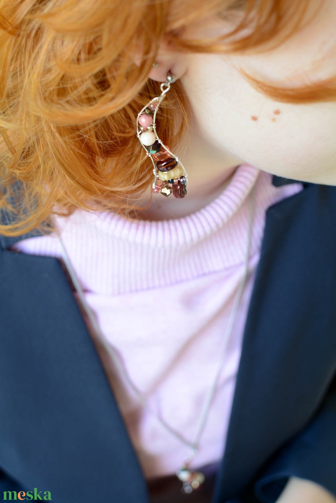 Fülbevaló Ívvarázs - Lágy ősz - ékszer - fülbevaló - lógó fülbevaló - Meska.hu