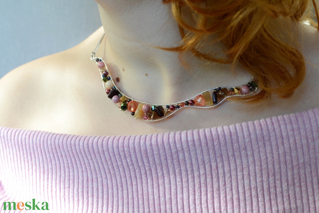 Lánc Ívvarázs - Kerek - Lágy ősz - ékszer - nyaklánc - statement nyaklánc - Meska.hu