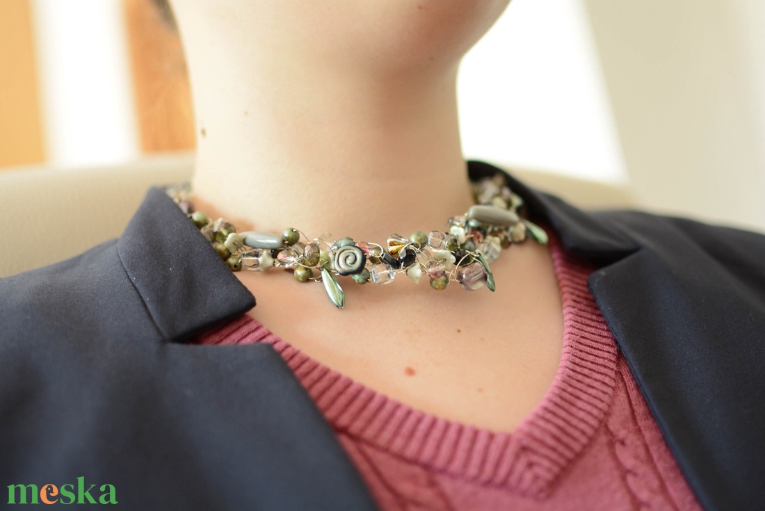 Lánc Káprázat - Kerek Lágy ősz - ékszer - nyaklánc - gyöngyös nyaklánc - Meska.hu