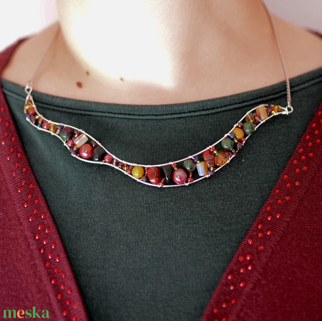 Lánc Ívvarázs - Kerek - Ragyogó Ősz - ékszer - nyaklánc - statement nyaklánc - Meska.hu