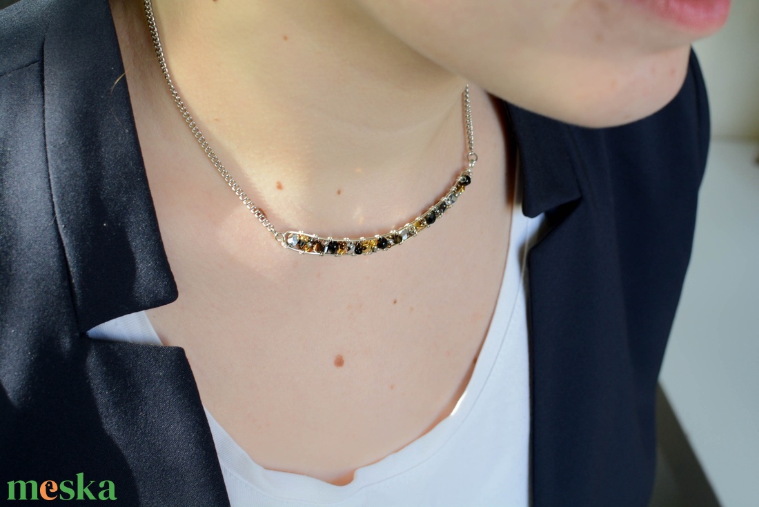 Lánc Minikincsek - Line Ezüst, Bronz, Arany, Fekete - ékszer - nyaklánc - gyöngyös nyaklánc - Meska.hu Lánc Minikincsek - Line Ezüst, Bronz, Arany, Fekete - ékszer - nyaklánc - gyöngyös nyaklánc - Meska.hu