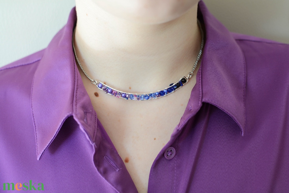 Lánc Minikincsek - Line Éjszakai ég - ékszer - nyaklánc - gyöngyös nyaklánc - Meska.hu