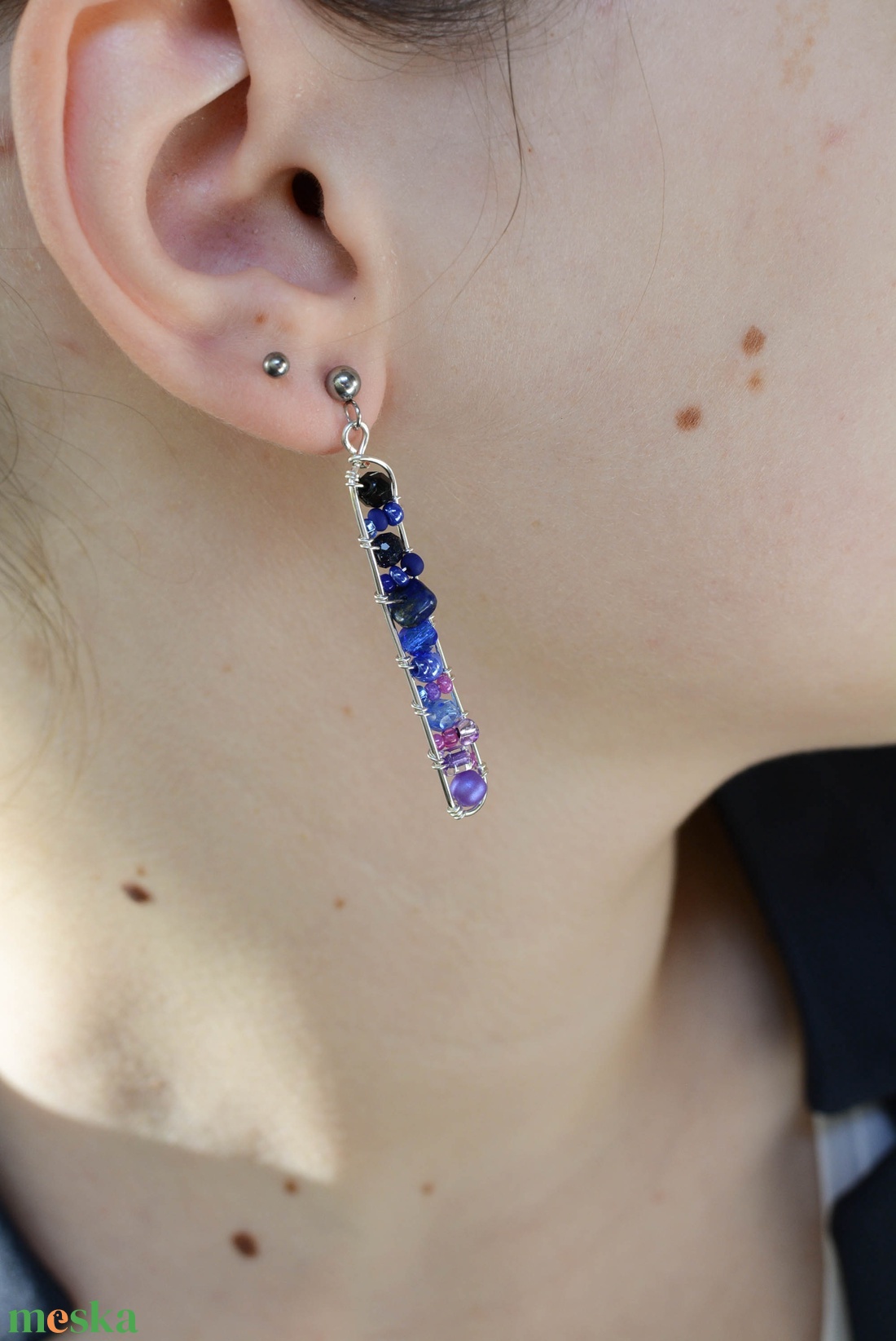 Fülbevaló Minikincsek - Line Éjszakai ég - ékszer - fülbevaló - lógó fülbevaló - Meska.hu