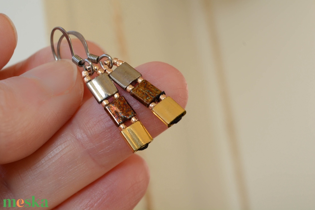 PiciPixel fülbevaló  Mixed Metal - ékszer - fülbevaló - lógó fülbevaló - Meska.hu