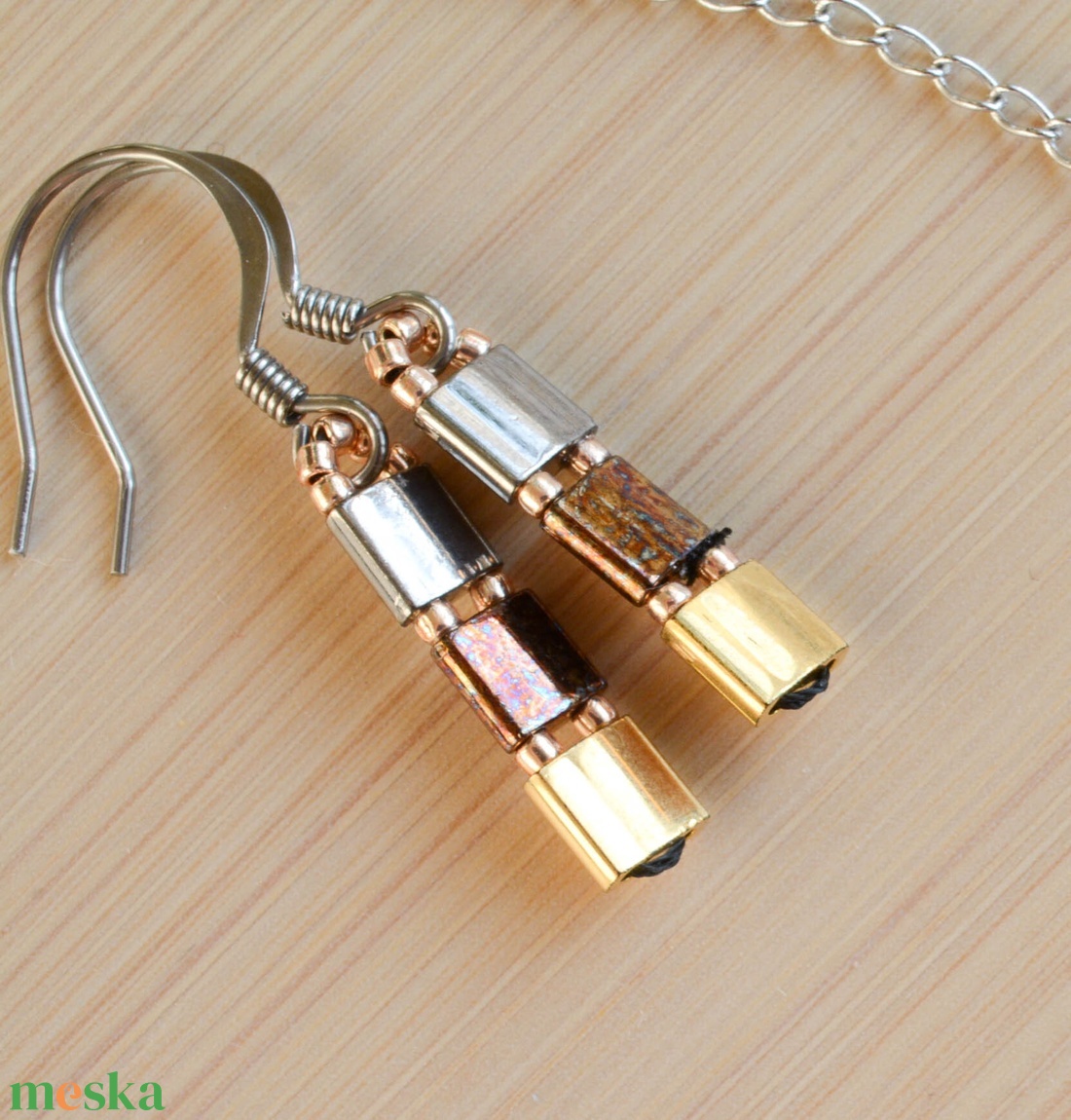 PiciPixel fülbevaló  Mixed Metal - ékszer - fülbevaló - lógó fülbevaló - Meska.hu