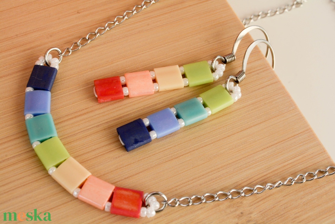 PiciPixel fülbevaló  Szivárvány - ékszer - fülbevaló - lógó fülbevaló - Meska.hu