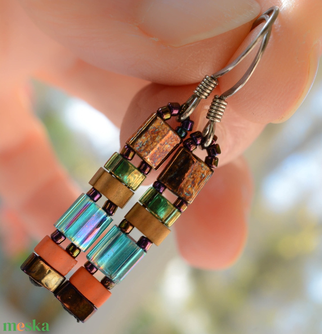 PiciPixel fülbevaló  Fűszer árnyalatok - ékszer - fülbevaló - lógó fülbevaló - Meska.hu