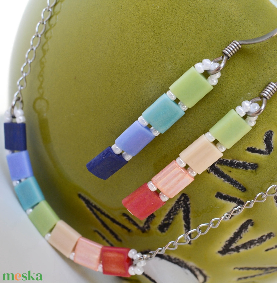 PiciPixel nyaklánc  Szivárvány - ékszer - nyaklánc - medál nélküli nyaklánc - Meska.hu