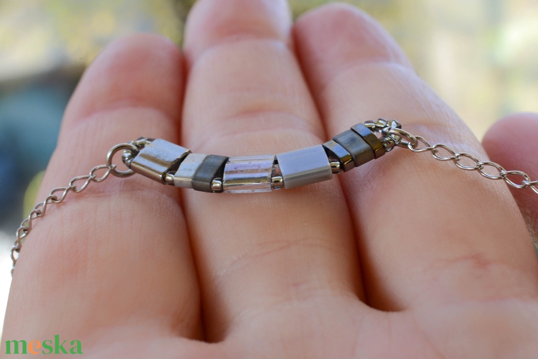 PiciPixel nyaklánc � Szürke tónusok - ékszer - nyaklánc - medál nélküli nyaklánc - Meska.hu