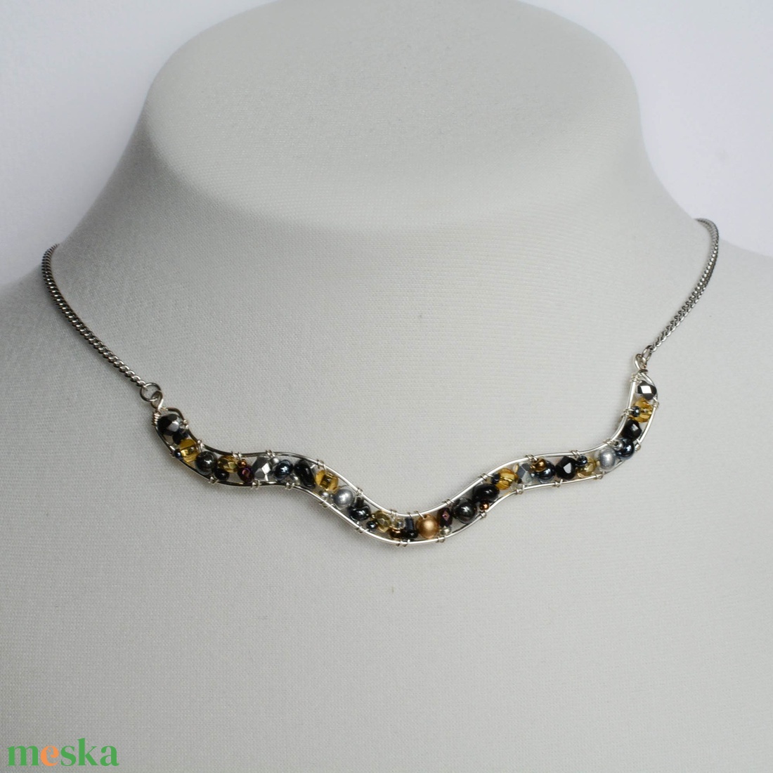 Lánc Minikincsek - Wave Mixed Metal - ékszer - nyaklánc - statement nyaklánc - Meska.hu